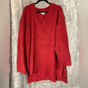 Ava & Viv Burgundy Red Fuzzy Soft Sweater Women’s size 1X (18)